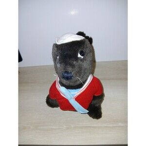 Sea World Sailor Seal Plush R. Dakin Brown Stuffed Animal Red Shirt Vintage 1989